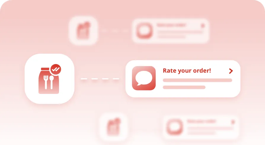 A feedback prompt firing straight after an order