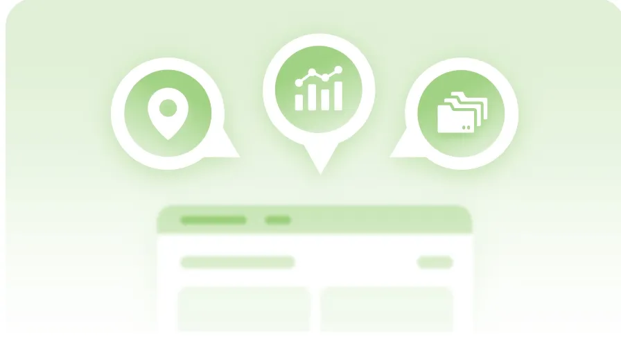 Live dashboard tiles for locations, performance and reports
