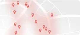 Live delivery map with active drop pins