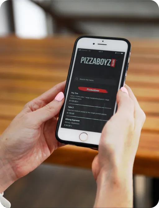 A customer placing an order on their phone