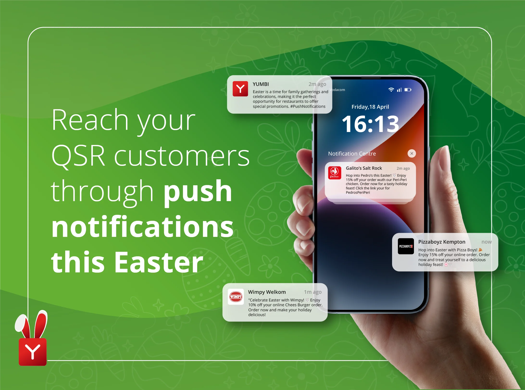 Reach your QSR customers through push notifications this Easter